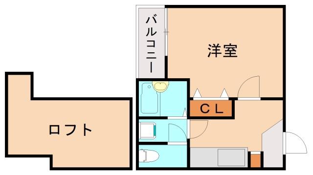 コンフォートベネフィス大橋南I(1K/2階)の間取り写真