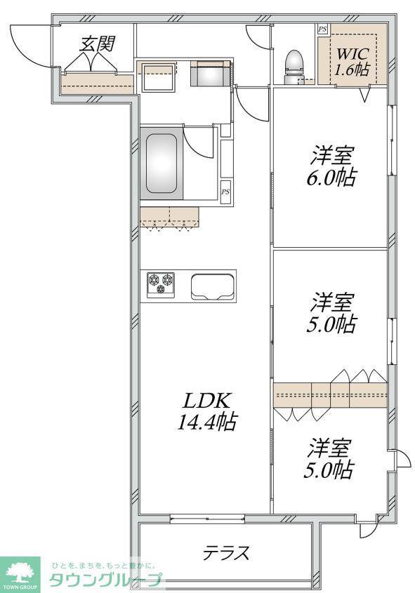 VESTA(3LDK/1階)の間取り写真