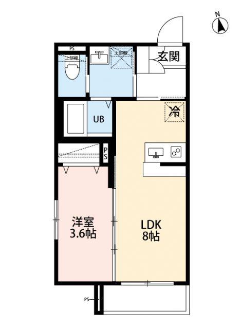 ROBOT HOME 指扇(1LDK/1階)の間取り写真