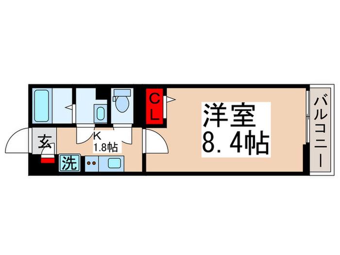 ベルス 市川(1K/1階)の間取り写真