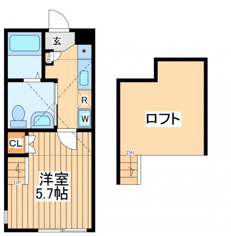 ザフラット淵野辺(1K/1階)の間取り写真