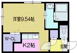 ブランコ新札幌(1K/4階)の間取り写真