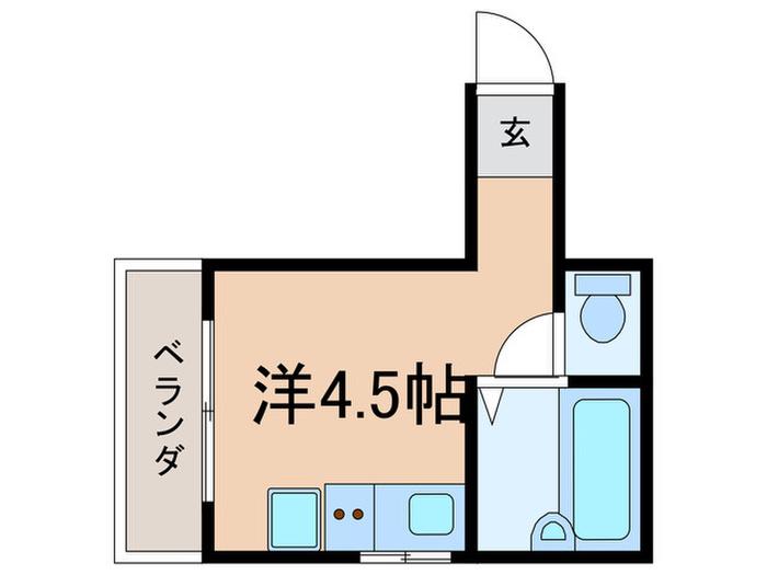 アンジョリジャルダン門戸厄神(ワンルーム/3階)の間取り写真