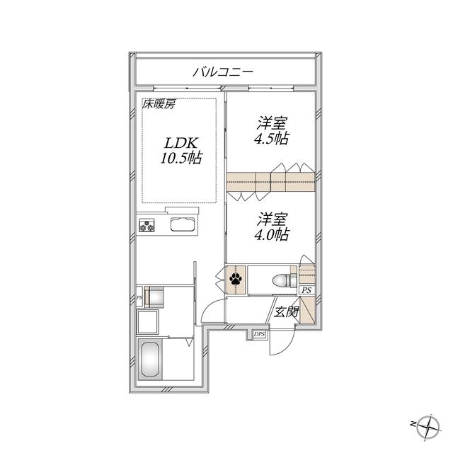 AOTO NANA(2LDK/2階)の間取り写真