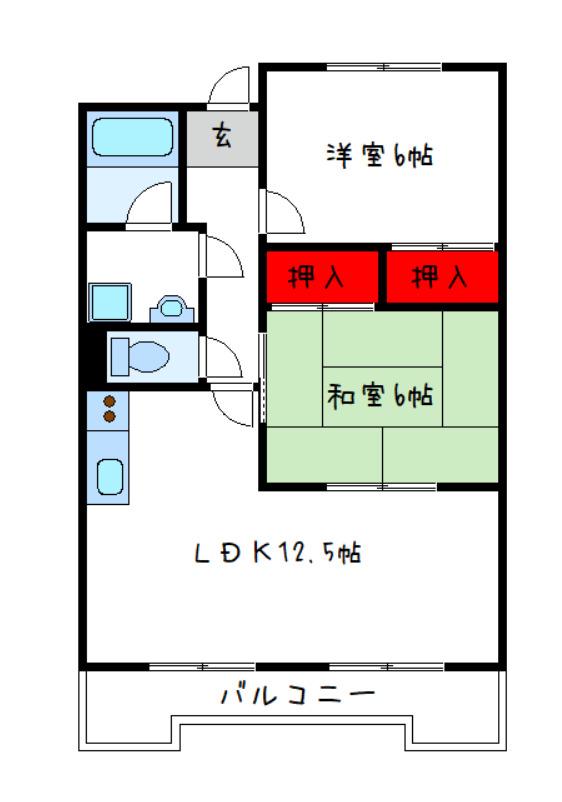 ミラーハイツタバタ(3DK/3階)の間取り写真