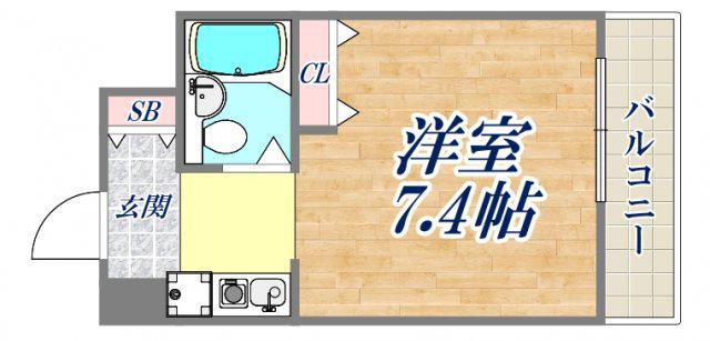 グランシャリオ南塚口(ワンルーム/4階)の間取り写真