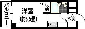 ジョイフル浦和仲町(1K/5階)の間取り写真