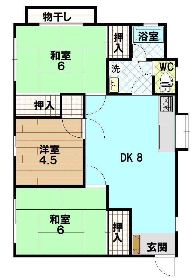 池田ビル(3DK/3階)の間取り写真