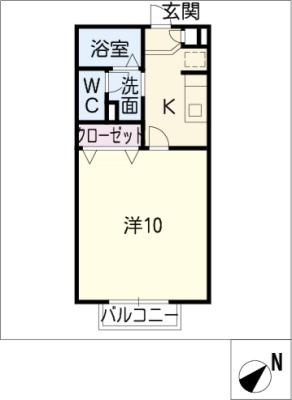 リヴィエール入船(1K/1階)の間取り写真