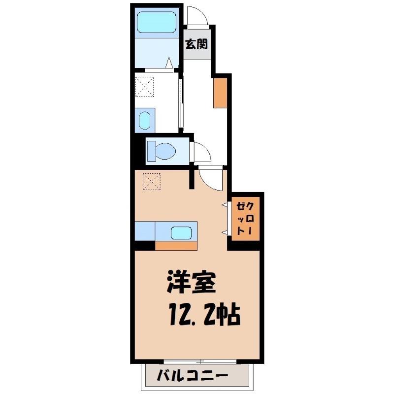 アマリーラパレッド(ワンルーム/1階)の間取り写真