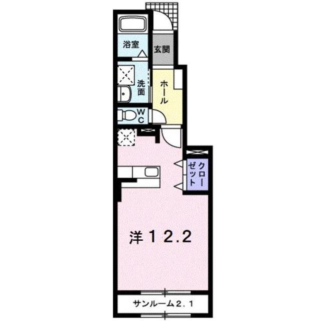 エスキベル A(ワンルーム/1階)の間取り写真