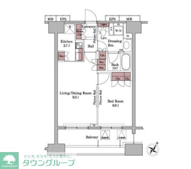 パークアクシス白金台(1LDK/2階)の間取り写真