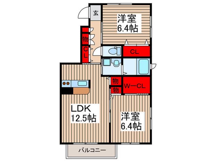 エスポワール(2LDK/2階)の間取り写真