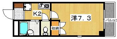 アイワマンション(1K/3階)の間取り写真
