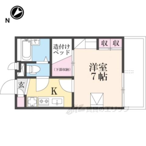 レオパレス大園Ⅰ(1K/3階)の間取り写真