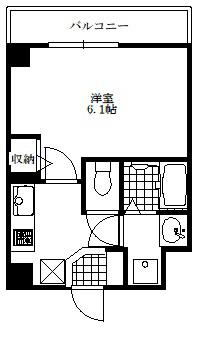 神戸国香通フュチュール(1K/6階)の間取り写真