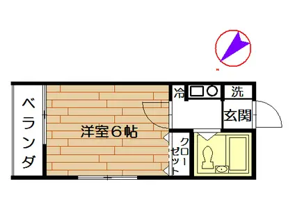 ロイヤルハウス(1K/2階)の間取り写真