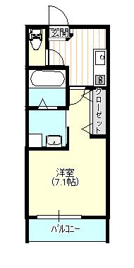 エポックヒルズIII(1K/1階)の間取り写真