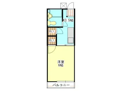 コーポ可知(1K/2階)の間取り写真