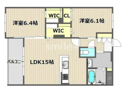ベンビレッジ平田西公園(2LDK/2階)の間取り写真