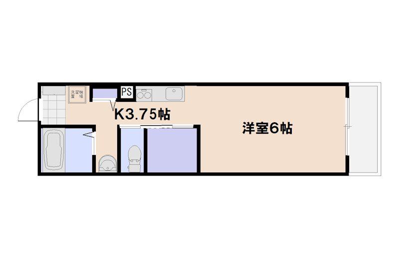 ZORO三筋(1K/3階)の間取り写真