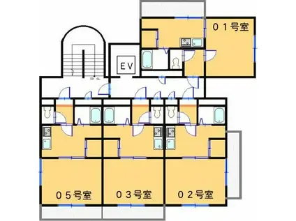 リバーパレス浜田(1K/3階)の間取り写真