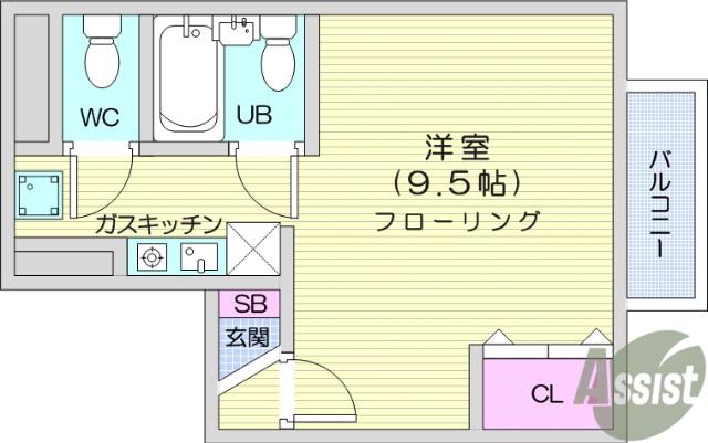 小菅木町ビル(1K/2階)の間取り写真