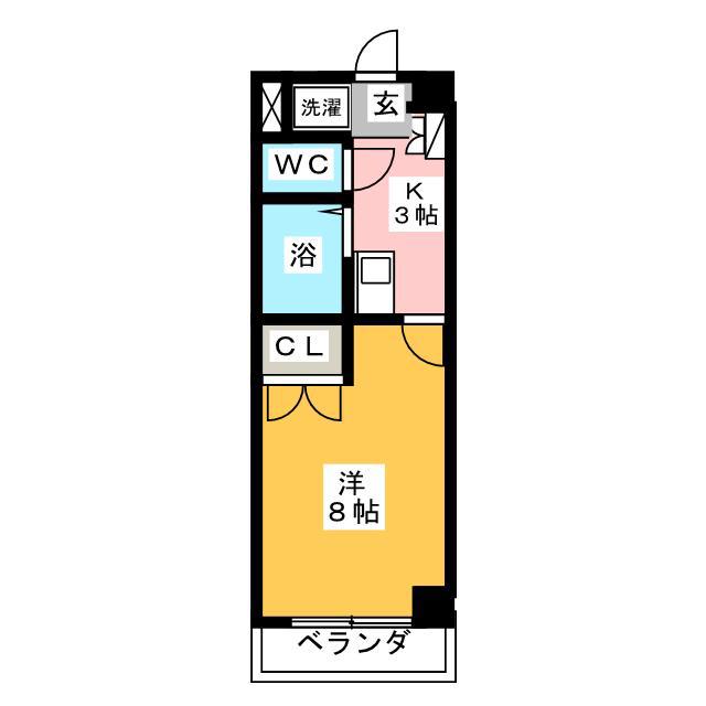 PRIMROSE. F(1K/3階)の間取り写真