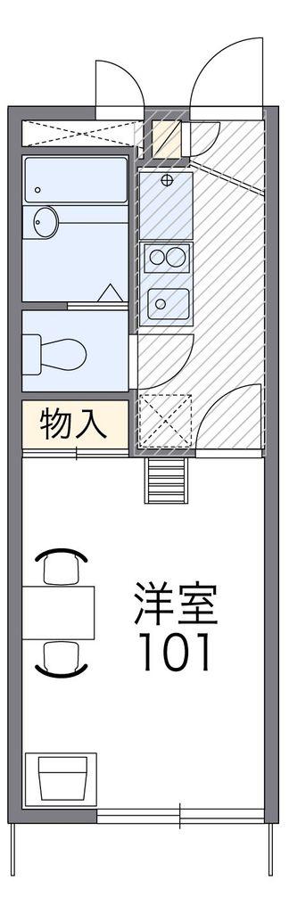 レオパレスフジ(1K/1階)の間取り写真