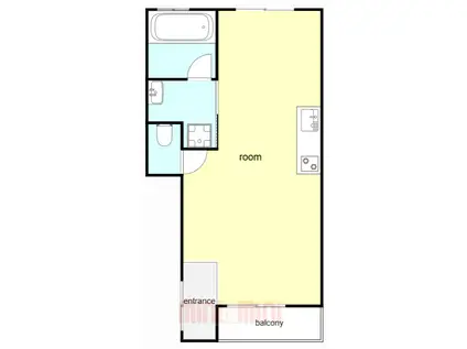 FOR NEST 旭が丘(ワンルーム/2階)の間取り写真