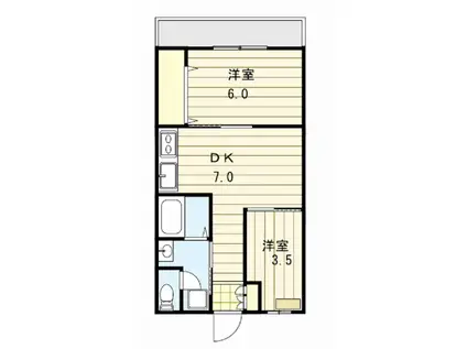 アイリスK(2DK/3階)の間取り写真