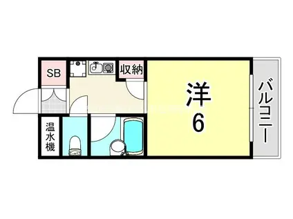 ソレイユ武庫川(1K/1階)の間取り写真