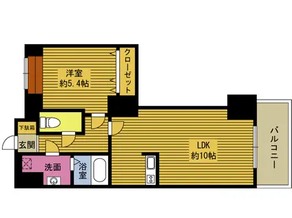 セントラルコート大分駅前(1LDK/3階)の間取り写真