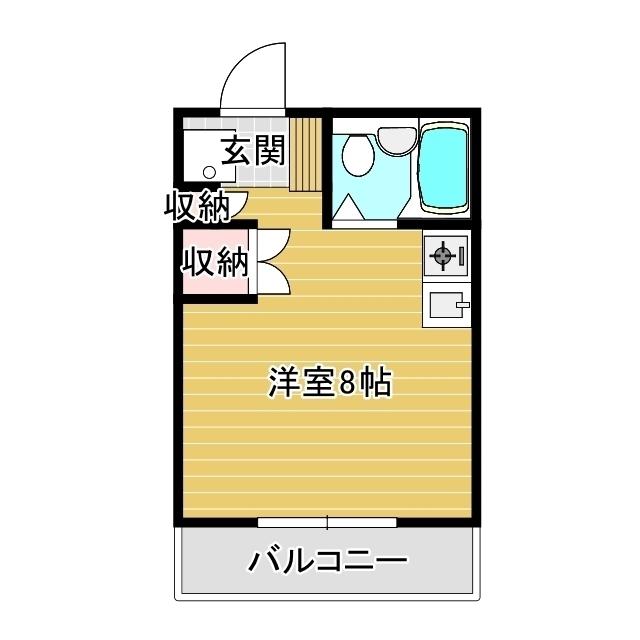 フジベスト(ワンルーム/1階)の間取り写真