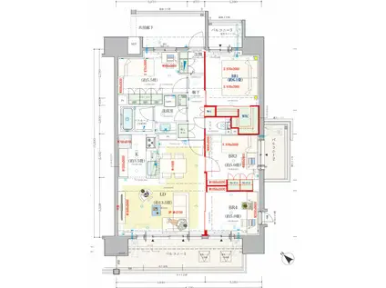 オープンレジデンシア新前橋(4LDK/13階)の間取り写真