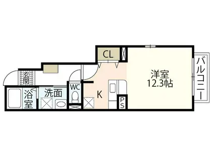 メゾンことぶき(1K/1階)の間取り写真