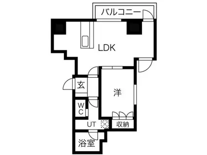 プレディアコート本町(1LDK/6階)の間取り写真