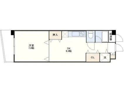 ヒルサイドプレイス(1DK/5階)の間取り写真