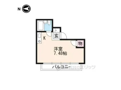 マオカハイツ(ワンルーム/2階)の間取り写真