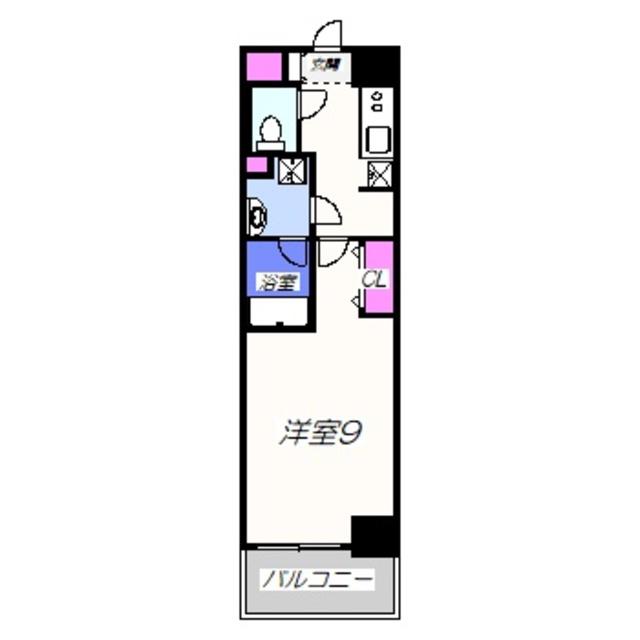 FUTURE宿院(1K/2階)の間取り写真