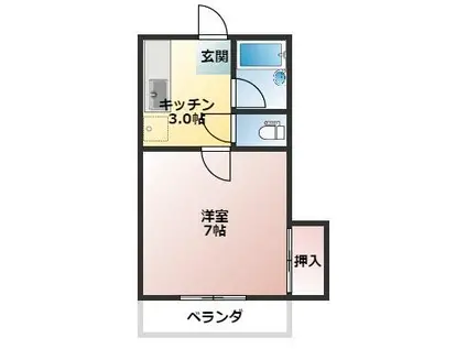 コーポ永慎(1K/2階)の間取り写真