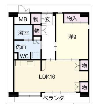 サンリット一番館(1LDK/4階)の間取り写真