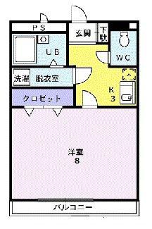 ハピターレ(1K/1階)の間取り写真