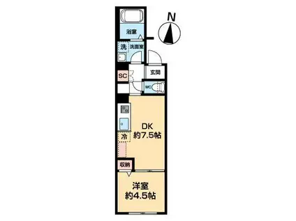 NEXAS EBARA(1DK/2階)の間取り写真
