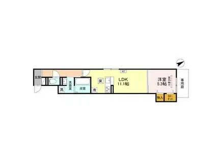 メゾン・ド・フルール(1LDK/1階)の間取り写真