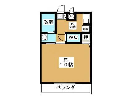 セリーヌ英(1K/3階)の間取り写真