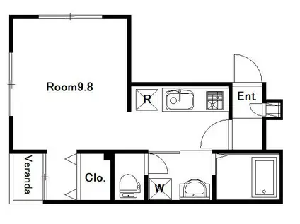 カーサプレディア(ワンルーム/5階)の間取り写真