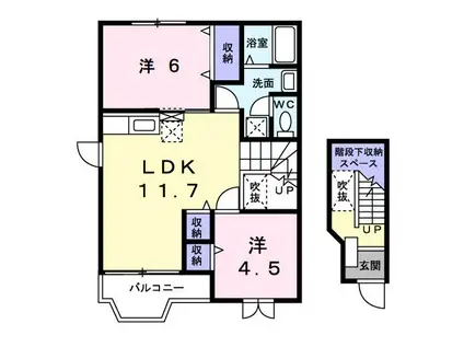 ディスカバリーII(2LDK/2階)の間取り写真