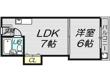 ベストレジデンス江坂A棟(1LDK/1階)の間取り写真