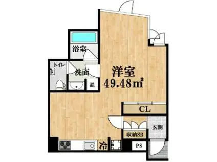 アリビオ上本町(ワンルーム/6階)の間取り写真